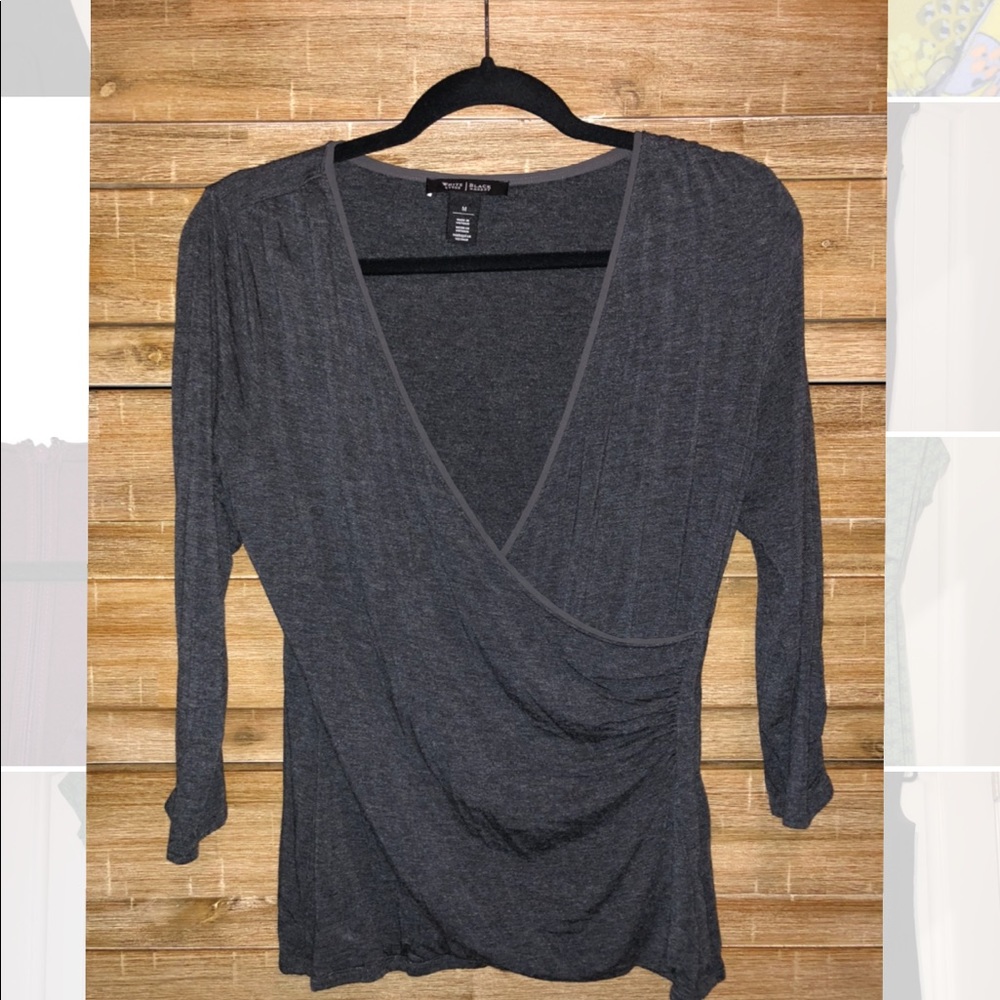 Gray Long Sleeve Top WHBM